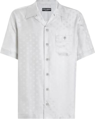 Dolce & Gabbana Camicia in seta con monogramma - Grigio