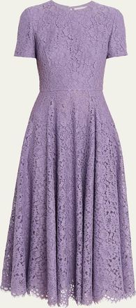 Michael Kors Floral Lace A-Line Midi Dress