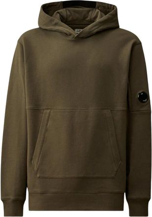 C.P. Company Diagonal Raised Fleece Lens Hoodie - Heren - Hoodies - Groen - S - Katoen - Hoodies & sweatvesten