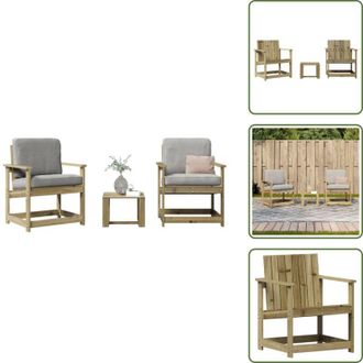 vidaXL Mobili da patio - vidaXL Set Salotto da Giardino 3 pz in Legno Impregnato di Pino - Divani da esterno