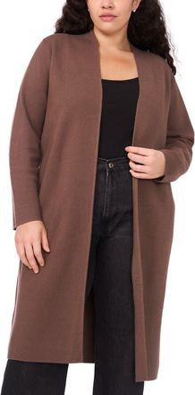 Halogen Open Front Longline Cardigan in Mink Taupe at Nordstrom Rack, Size 1X