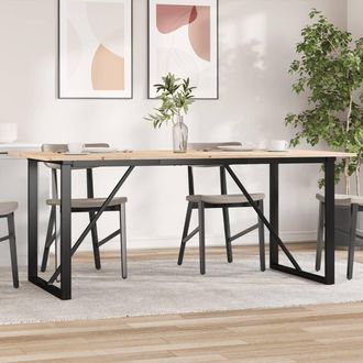 vidaXL Vidaxl - Mesa De Comedor Marco O Madera Maciza Pino Y Acero 180x90x75cm