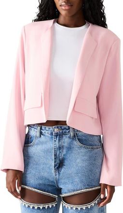 Steve Madden Serene Crop Blazer in Powder Pink at Nordstrom, Size X-Large