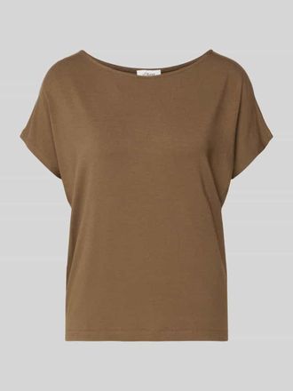 s.Oliver Red Label Relaxed Fit T-Shirt aus Viskose-Mix in Mittelbraun, Gr&ouml;&szlig;e 34