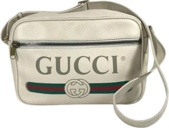 Gucci Pre-owned Cross Body Bags, female, White, Size: ONE SIZE Pre-owned Leather gucci-bags