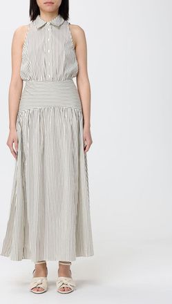 Staud Abito Wells midi in cotone a righe Staud