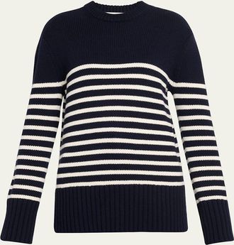 Michael Kors Striped Cashmere Crewneck Sweater