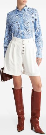 Etro Etro Womens Cotton And Silk Blend Shirt - Light Blue - Size EU 34 (Womens)