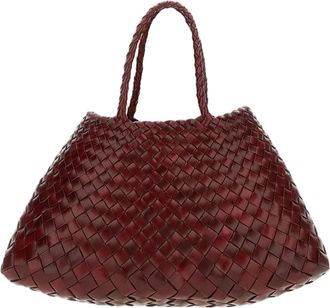 Dragon Diffusion Red Santa Croce Hand-Woven Leather Tote Bag