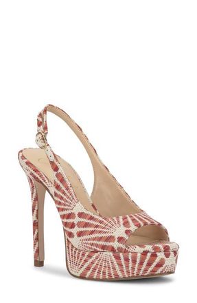Jessica Simpson Sibilla Slingback Platform Sandal in Poppy Combo at Nordstrom, Size 6.5