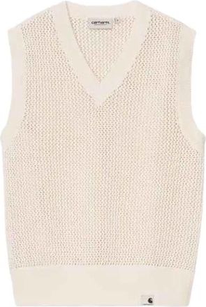 Carhartt Work in Progress Stockton Vest - Dames - V-hals truien - Beige - XS - Katoen - Truien & Vesten