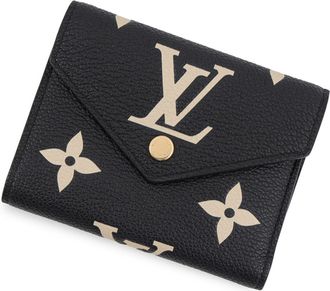 Louis Vuitton Monogram Empreinte Beige Noir Monogram Empreinte Wallet (Tri-Fold) (Pre-Owned)