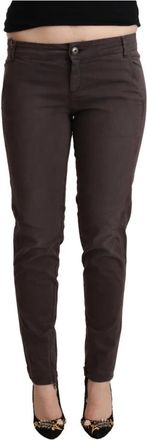 Ermanno Scervino Low Waist Skinny Pants - Dames - Slim Fit Broeken - Bruin - W29 - Katoen - Broeken