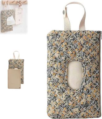 Generic Quilted Baby Diaper and Wipes Pouch, Portable Wipes Pouch - Refillable Floral Baby Wipe Holder with Lanyard for Stroller, Travel & Everyday Essentials
