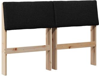 vidaXL Upholstered Headboard Black 120 cm Solid Pine Wood vidaXL