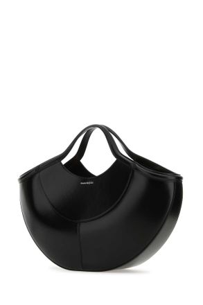 Alexander McQueen Womens Black Leather The Cove Shopping Bag Borse A Mano