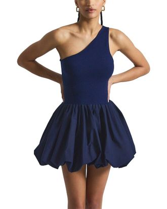 Derek Lam Calla Mixed Media Compact Knit Balloon Dress