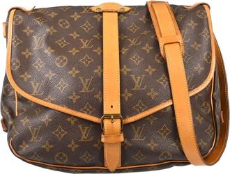 Louis Vuitton Saumur Monogram Canvas Brown Canvas Handbag (Pre-Owned)