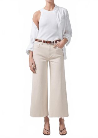 Citizens Of Humanity Lyra Crop Wide Leg Jeans In Almondette