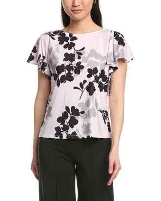 Anne Klein Cascade Flutter Sleeve Top