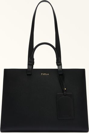 Furla Deva Borsa Shopping L Nero Nero Pelle Di Vitello Andromeda Donna
