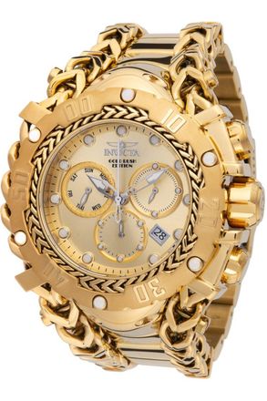 Invicta Gladiator 48610 Heren Horloge - Quartz Uurwerk - Roestvrij Staal met gouden Wijzerplaat - 54mm