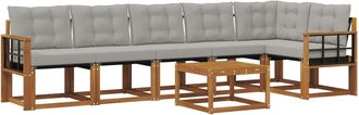 vidaXL Conjunto De Sof&aacute;s De Exterior 7 Uds. Gris Natural Y Claro Vidaxl