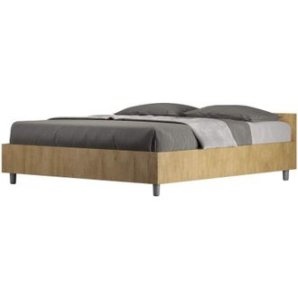 ITYhome Letto matrimoniale con rete 160x190 quercia Nuamo