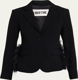 Libertine - Libertine Feathered Single-Breasted Jacket