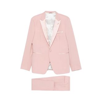 Reveres 1949 Single Breasted Suits, male, Pink, Size: XL Shawl Lapel Single-Breasted Suit