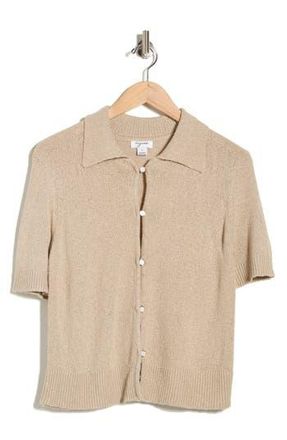 Vigoss Slub Collared Sweater in Oatmeal at Nordstrom Rack, Size X-Large