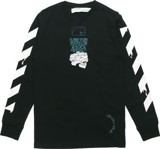 Off-white Dripping Arrows Logo Arrow Printing Long Sleeves Black OMAB001R201850051001