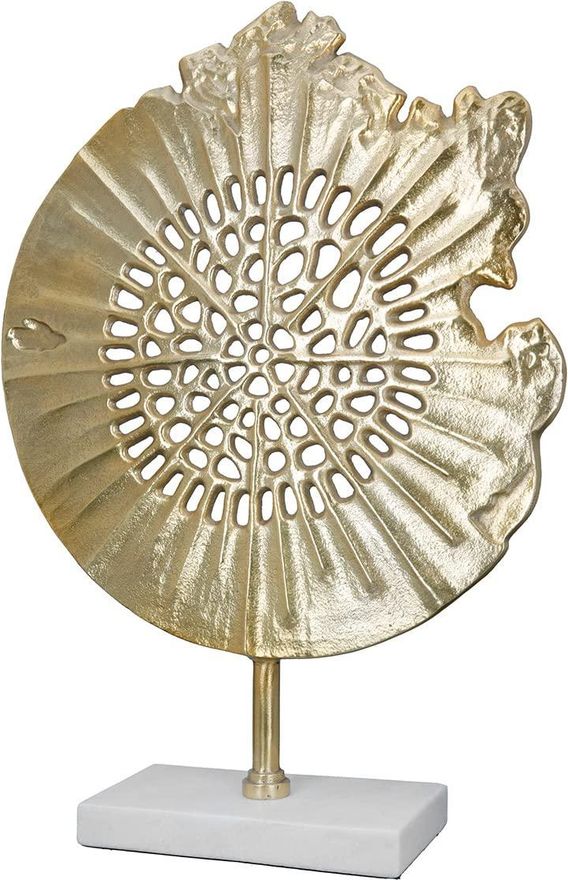 Gilde Deko Skulptur XL - Accessoire Dekoration Wohnzimmer aus Aluminium gefertigt - Farbe: Gold - Höhe 51 cm ab 77,28 €