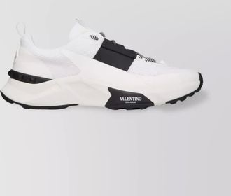 Valentino Garavani leather and mesh low-top sneakers