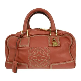 Loewe Amazona Bag Leather Pink Leather Handbag (Pre-Owned)