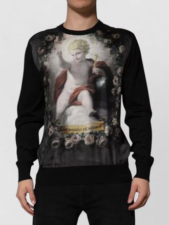 Dolce & Gabbana floral lace short-sleeve jumper