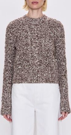Pistola Denim Quinn Mixed Stitch Cotton Blend Sweater in Chocolate Marl at Nordstrom Rack, Size X-Small