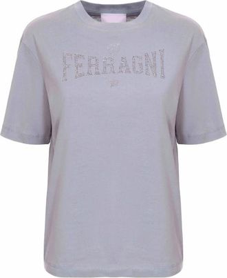 Chiara Ferragni T-shirt - Dames - T-shirts - Grijs - XS - Katoen - Tops