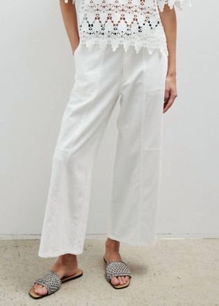 M&eacute;lissa Nepton Lilou Wide Leg Cropped Pants In Off White