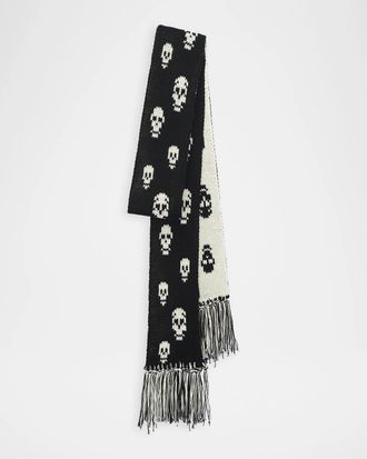 Alexander McQueen Skull Knit Cotton Tricot Scarf