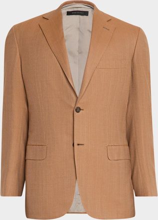 Brioni Mens Single-Breasted Herringbone Blazer