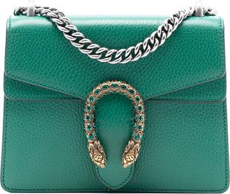 Gucci Womens Pre-owned Small Leather Dionysus Crossbody - Dark Green - One Size