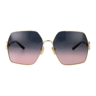 Gucci Ovaal Montuur Zonnebril - unisex - Accessoires - Geel - Maat: 61 MM