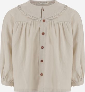 1+ in the family Girls Shirt With Peter Pan Collar White Cotton Dress