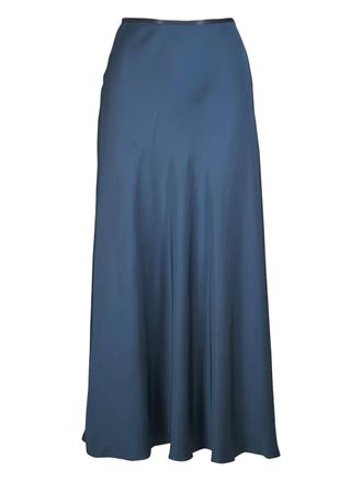 Agnona satin-finish midi skirt - Blue