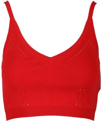 Max Mara Top in Maglina - Dames - Tops zonder mouwen - Rood - XS - Polyester - Tops