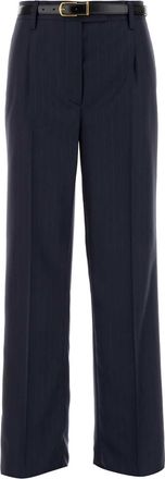 Prada Womens Embroidered Wool Pant - Dark Blue - Size EU 34 (Womens)