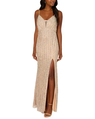 Adrianna Papell Beaded Mermaid Gown
