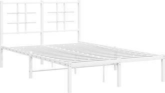 vidaXL Estructura Cama Sin Colch&oacute;n Con Cabecero Metal Blanco 120x200cm Vidaxl