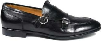 Green George Vintage Leren Schoen met Twee Gespen - Dames - Loafers - Zwart - 41 1/2 EU - Leer - Schoenen